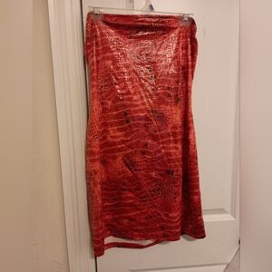 Red Sleeveless Textured Dress